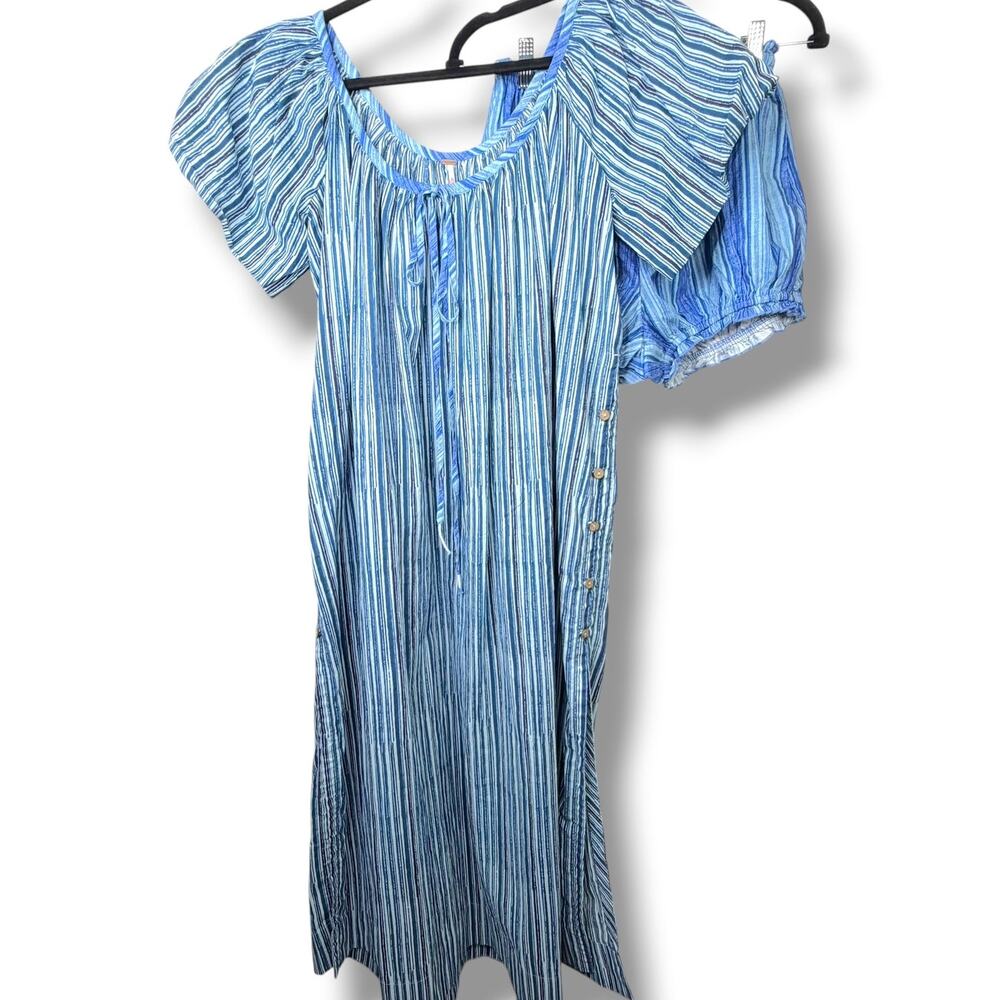 Free People free-est NWOT Waymar Co-Ord Ocean Combo Blue Relaxed Tunic Set XS - Picture 4 of 12